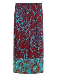 DRIES VAN NOTEN Embroidered Sequin Skirt | Red | FARFETCH at Farfetch